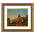 thumbnail image 1 of George Caleb Bingham 23x20 Gold Ornate Framed and Double Matted Museum Art Print Titled - The Wood-Boat (1850), 1 of 4