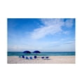 thumbnail image 1 of George Cannon 'Blue Chairs and Umbrellas' Canvas Art, 1 of 3