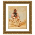 thumbnail image 1 of George Catlin 12x14 Gold Ornate Wood Frame and Double Matted Museum Art Print Titled - A Seminole Woman (1838), 1 of 4