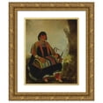 thumbnail image 1 of George Catlin 12x14 Gold Ornate Wood Frame and Double Matted Museum Art Print Titled - Ju-Ah-Kis-Gaw, Woman with Her Child in a Cradle (1835), 1 of 4