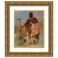 thumbnail image 1 of George Catlin 12x14 Gold Ornate Wood Frame and Double Matted Museum Art Print Titled - Om-Pah-Ton-Ga, Big Elk, a Famous Warrior (1832), 1 of 4