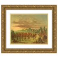 thumbnail image 1 of George Catlin 14x12 Gold Ornate Wood Frame and Double Matted Museum Art Print Titled - Eagle Dance (1845-1848), 1 of 4