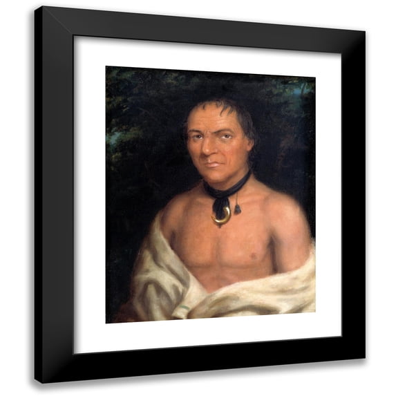 George Catlin 15x18 Black Modern Framed Museum Art Print Titled - Co-Sne-Boin (1827)