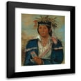 thumbnail image 1 of George Catlin 15x18 Black Modern Framed Museum Art Print Titled - Kee-Mo-Ara-Nia, No English, a Dandy (1830), 1 of 5