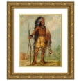 thumbnail image 1 of George Catlin 15x18 Gold Ornate Wood Frame and Double Matted Museum Art Print Titled - A-Wun-Ne-Wa-Be, Bird of Thunder (1845), 1 of 4
