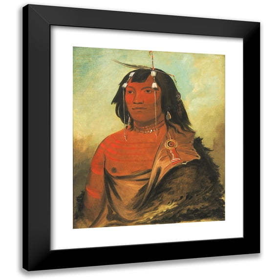 George Catlin 20x24 Black Modern Framed Museum Art Print Titled - Bi-Eets-Ee-Cure, Very Sweet Man (1832)