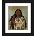thumbnail image 1 of George Catlin 20x24 Black Ornate Framed Double Matted Museum Art Print Titled: Kay-A-Gis-Gis, a Young Woman (1832), 1 of 5