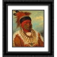 thumbnail image 1 of George Catlin 2x Matted 20x24 Black Ornate Framed Art Print 'The White Cloud, Head Chief of the Iowa', 1 of 2
