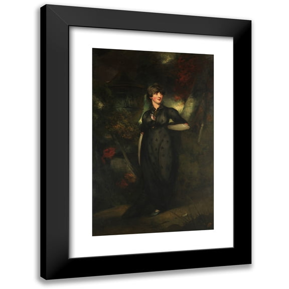 George Chinnery 11x14 Black Modern Framed Museum Art Print Titled - Mrs. Whaley