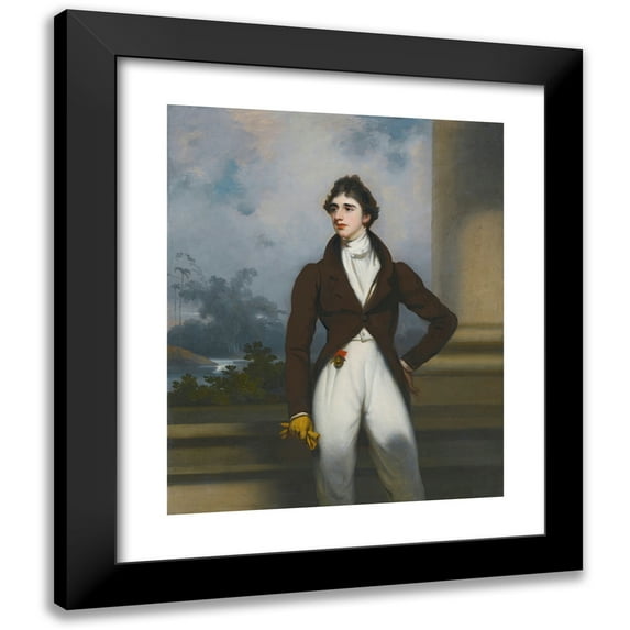 George Chinnery 12x14 Black Modern Framed Museum Art Print Titled - Portrait of Thomas Hooke Pearson (1806-1892)