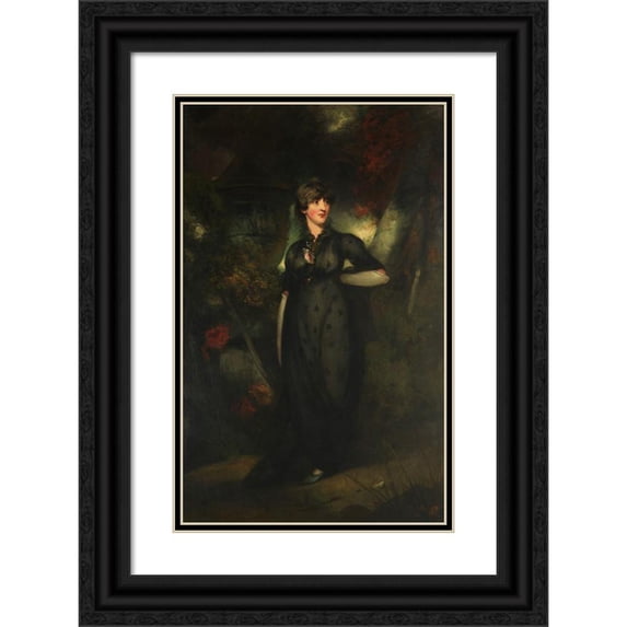 George Chinnery 16x24 Black Ornate Framed Double Matted Museum Art Print Titled: Mrs. Whaley