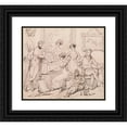 thumbnail image 1 of George Chinnery 17x15 Black Ornate Wood Framed Double Matted Museum Art Print Titled - A Family Group Around a Piano (Between 1812 and 1815), 1 of 5