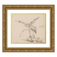 thumbnail image 1 of George Chinnery 22x20 Gold Ornate Framed and Double Matted Museum Art Print Titled - Goats Beneath a Banana Tree (1840), 1 of 4