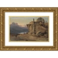 thumbnail image 1 of George Chinnery 24x17 Gold Ornate Framed and Double Matted Museum Art Print Titled - Ruins of a Temple, Sunset, 1 of 4