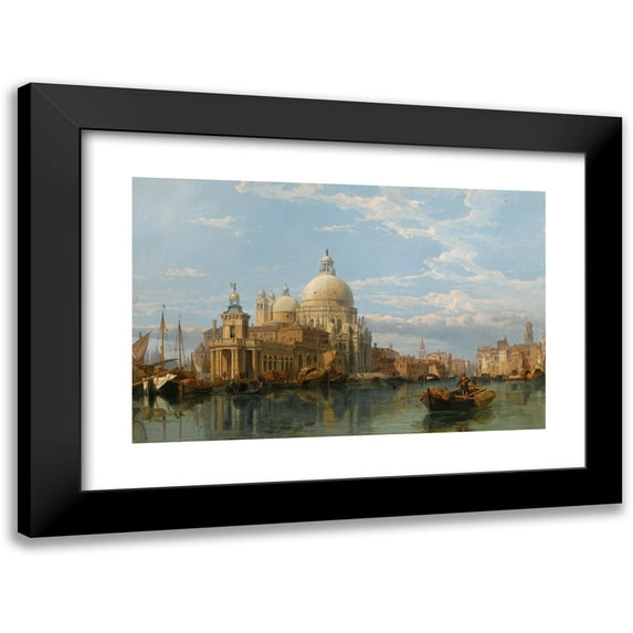 George Clarkson Stanfield 24x17 Black Modern Framed Museum Art Print Titled - Santa Maria Della Salute, Venice (1864)