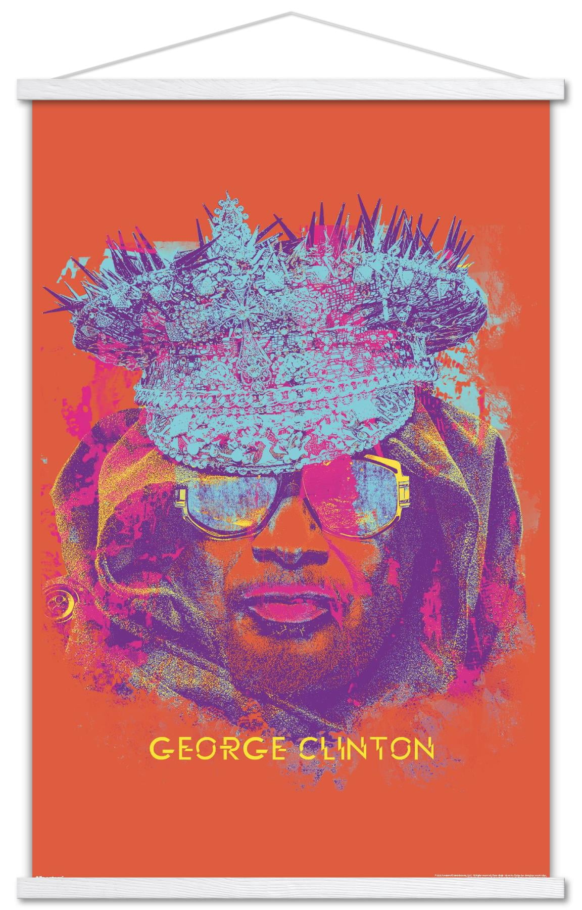 George Clinton - Face Painting Wall Poster with Magnetic Frame, 22.375 ...