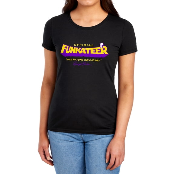 George Clinton Official Funkateer Women's T Shirt, Black, 2X-Large