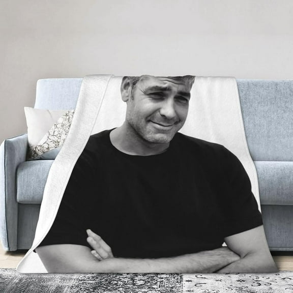 George Clooney Blanket Soft Flannel Fleece Throw Blanket Pattern Warm Plush Blankets 50"x40"