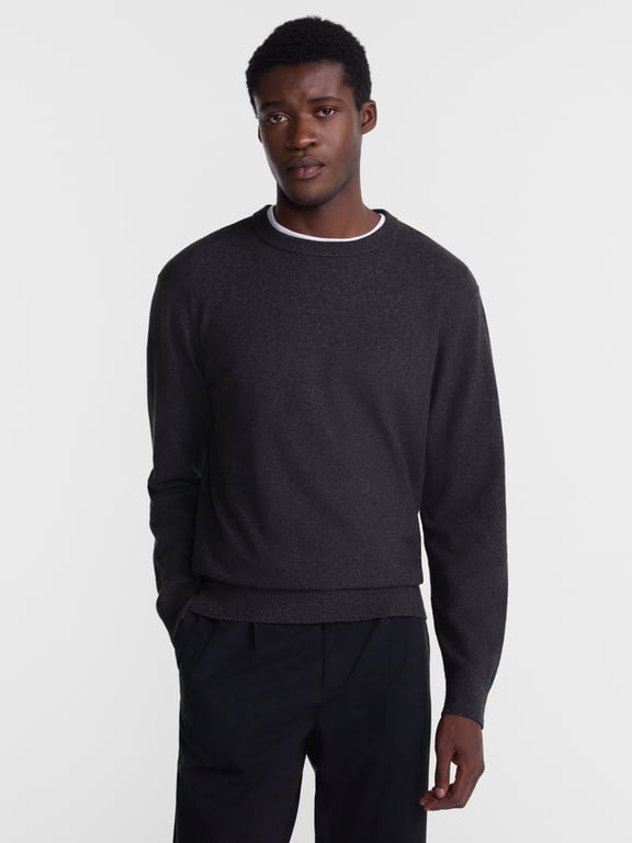 Men's and Men's Big & Tall Crewneck Honeycomb Sweater, Midweight, Sizes XS-3XLT