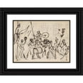 thumbnail image 1 of George Cruikshank 18x14 Black Ornate Wood Framed Double Matted Museum Art Print Titled - A Parade (ca. 1850), 1 of 5