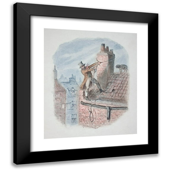 George Cruikshank 20x23 Black Modern Framed Museum Art Print Titled - The Last Chance (circa 1830-1840s)