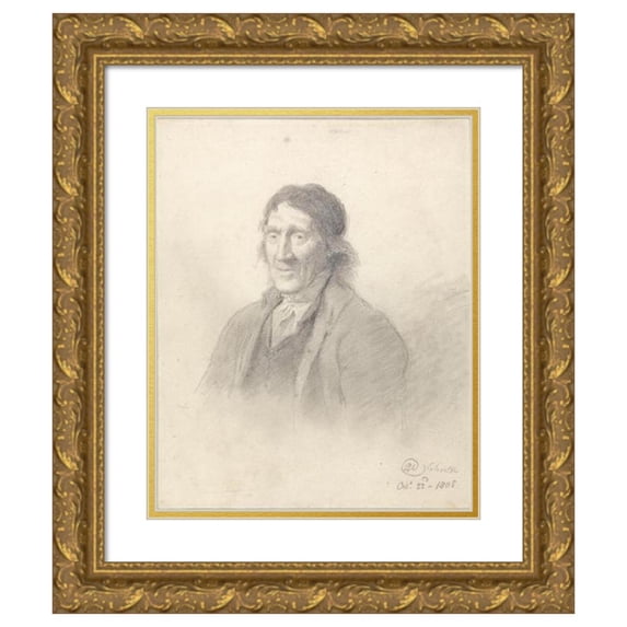 George Dance 12x14 Gold Ornate Wood Frame and Double Matted Museum Art Print Titled - Portrait of a Man (1805)
