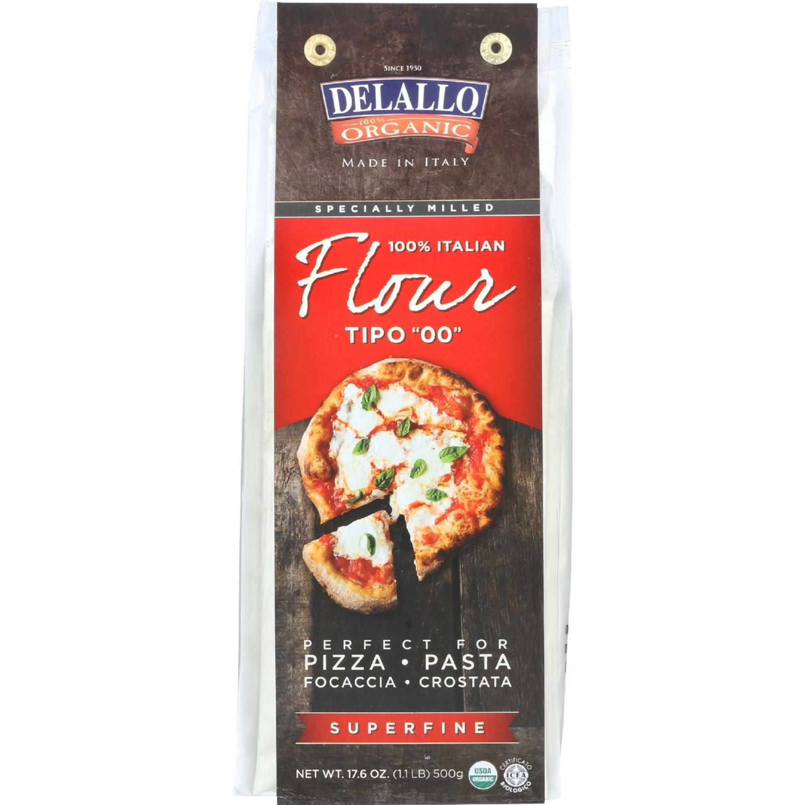George DeLallo DeLallo 100% Organic Flour, 17.6 oz
