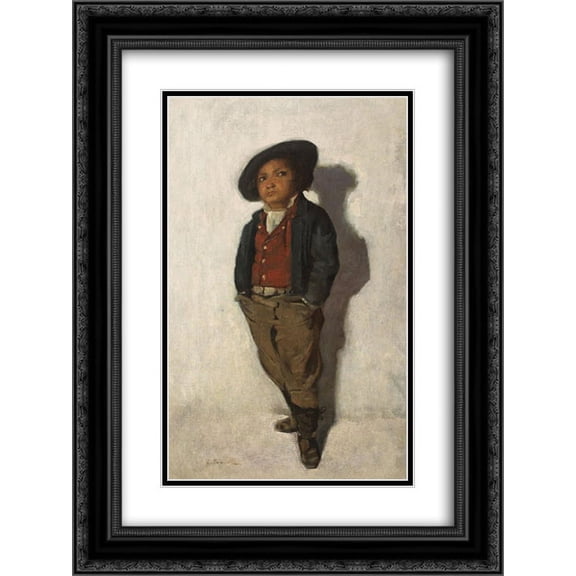 George Demetrescu Mirea 2x Matted 18x24 Black Ornate Framed Art Print 'Micul Gavroche'
