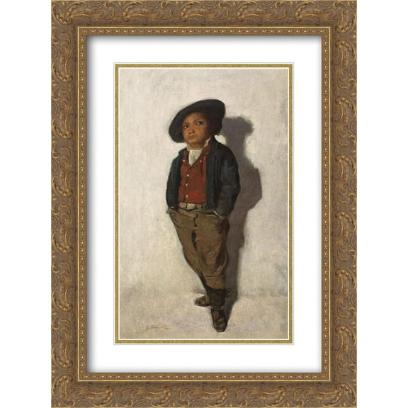 George Demetrescu Mirea 2x Matted 18x24 Gold Ornate Framed Art Print 'Micul Gavroche'