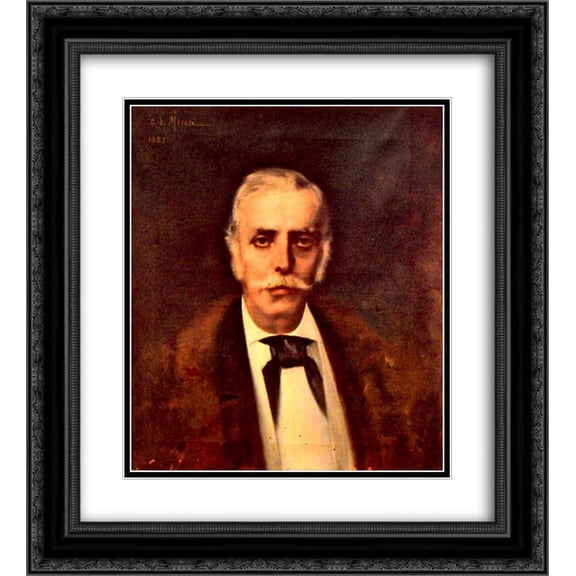 George Demetrescu Mirea 2x Matted 20x22 Black Ornate Framed Art Print 'Portrait of a Man'