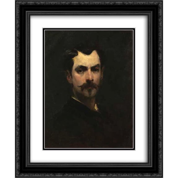 George Demetrescu Mirea 2x Matted 20x24 Black Ornate Framed Art Print 'Self-Portrait'