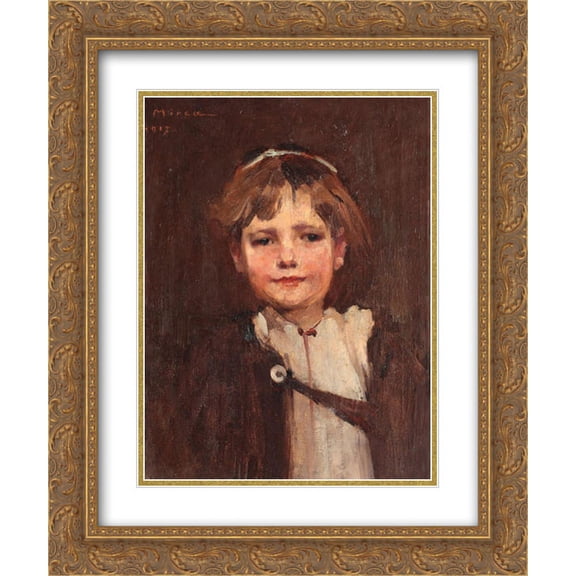 George Demetrescu Mirea 2x Matted 20x24 Gold Ornate Framed Art Print 'Boy from Ardeal'