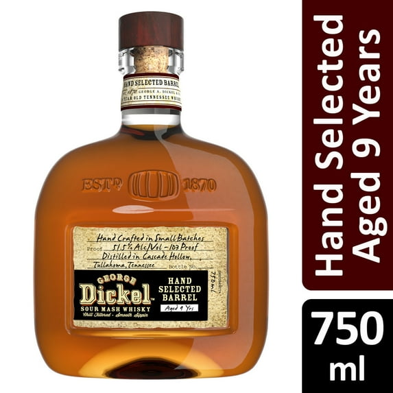 George Dickel Hand Selected Barrel 9 Year Old Tennessee Whisky, 750 ml, 52% ABV