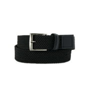 Durable Men's PU Split Leather Stretch Belt, Black, 42