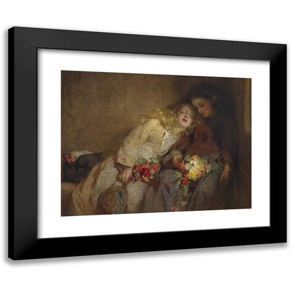 George Elgar Hicks 14x12 Black Modern Framed Museum Art Print Titled - The Return Home (1873)