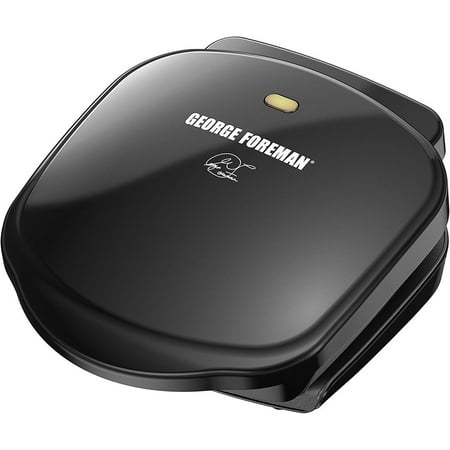 George Foreman 2-Serving Classic Plate Electric Indoor Grill and Panini Press, Black, GR10B
