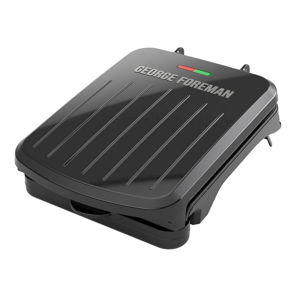 George Foreman 2-Serving Classic Plate Electric Indoor Grill and Panini Press, Black, GRS040B Y101