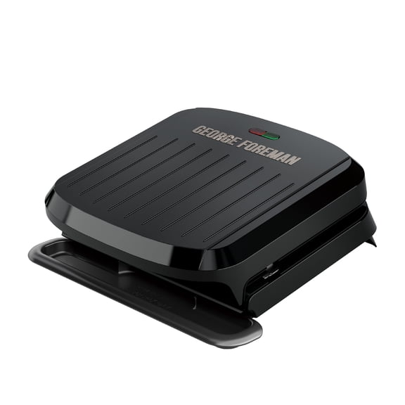 George Foreman 4-Serving Nonstick Grill & Panini Maker with Removable Dishwasher-Safe Plates