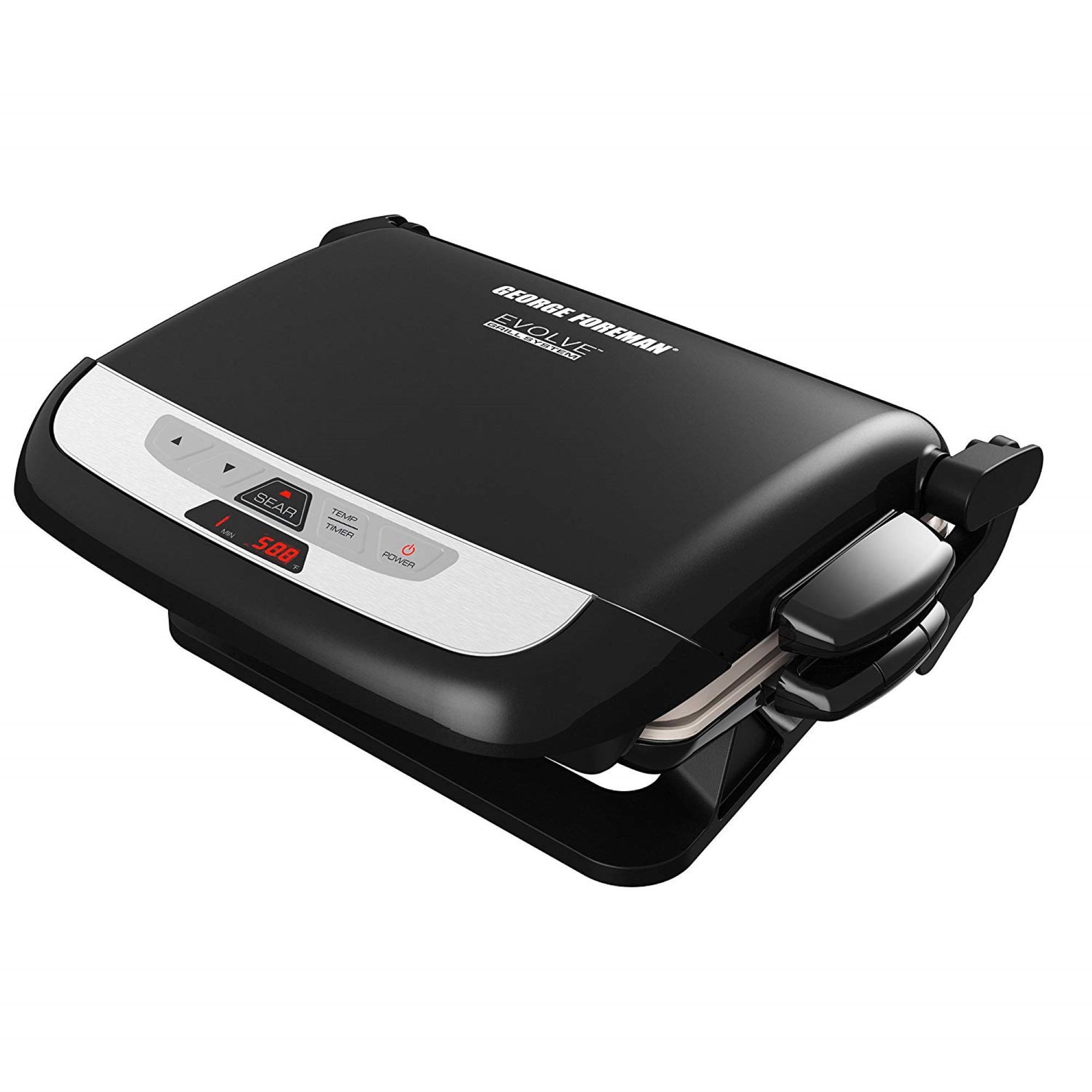 George Foreman 5-Serving Evolve Grill With Waffle Plates And Ceramic Grill Plates Black - image 1 of 5