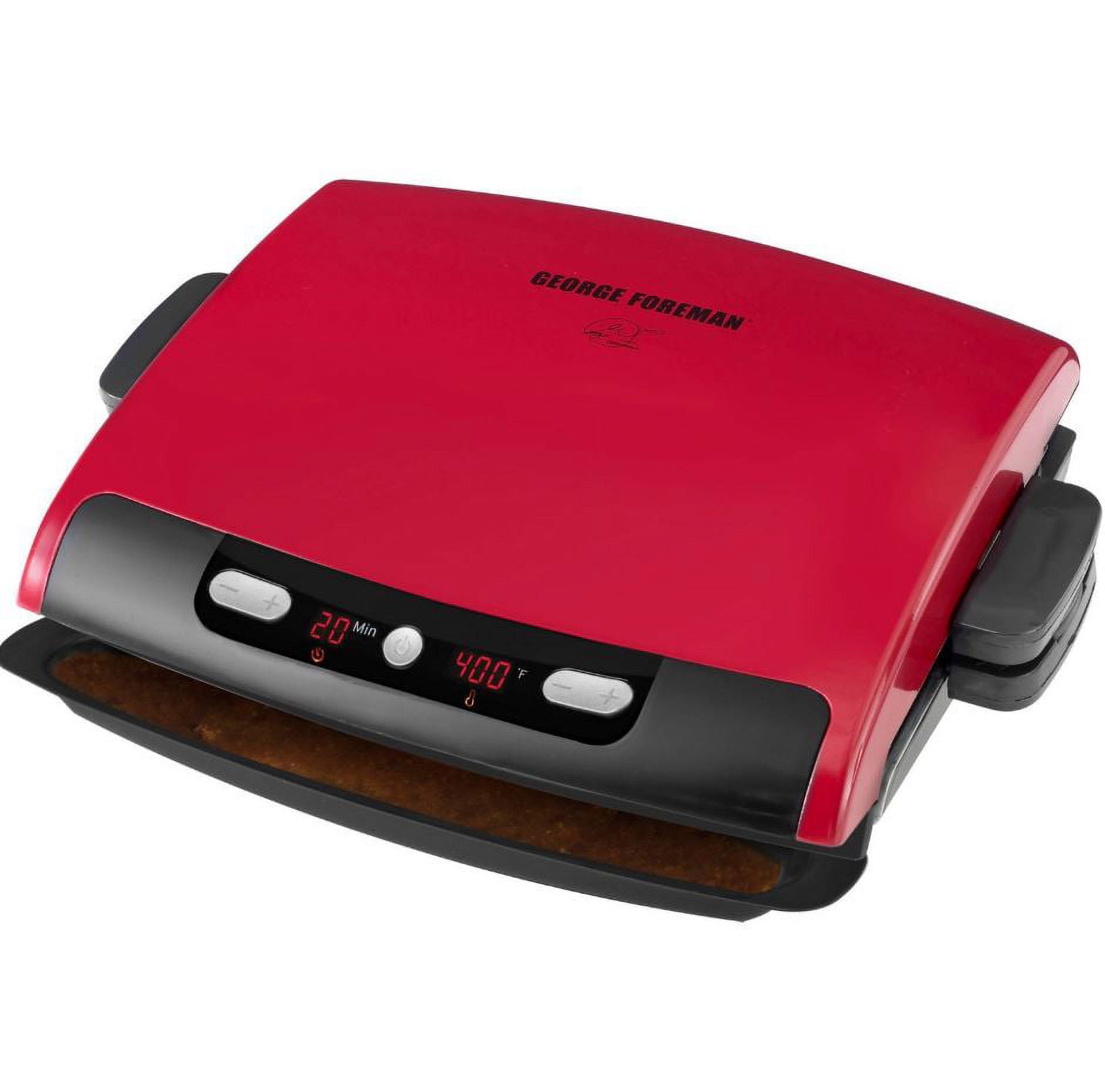 George Foreman 6-Serving Digital Timer & Temp Removable Plate Grill, Red, GRP95R - image 1 of 3
