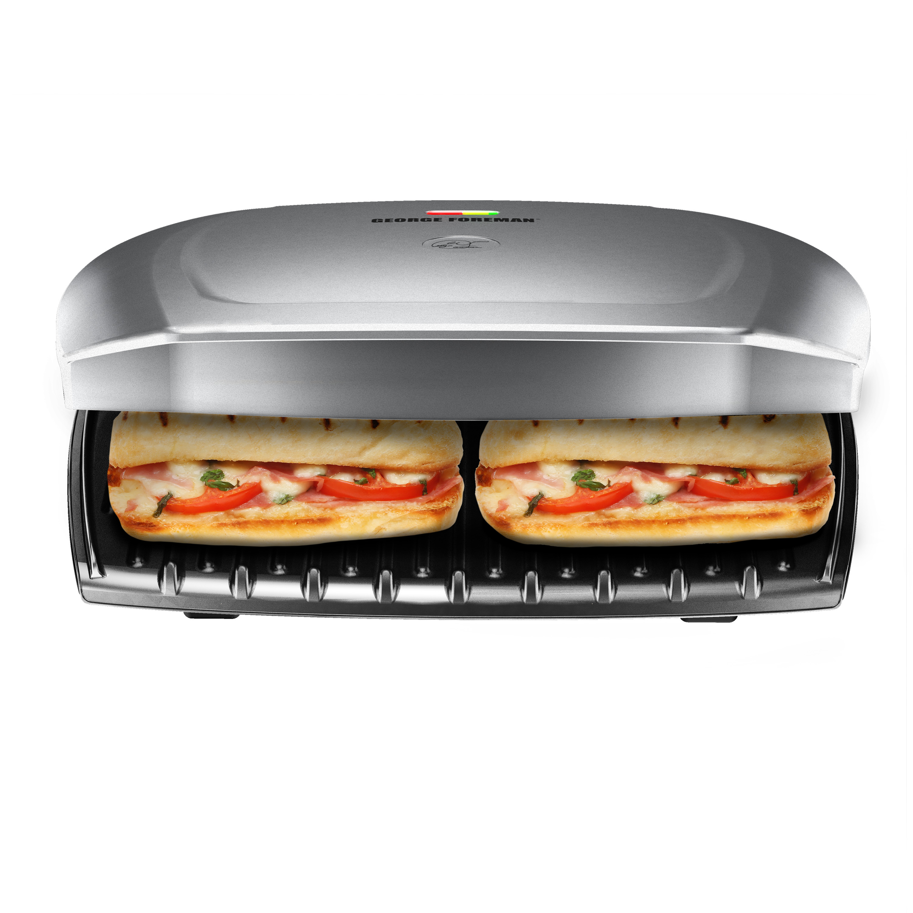 George Foreman 9-Serving Classic Plate Electric Indoor Grill and Panini Press, Platinum, GR2144P - image 1 of 11