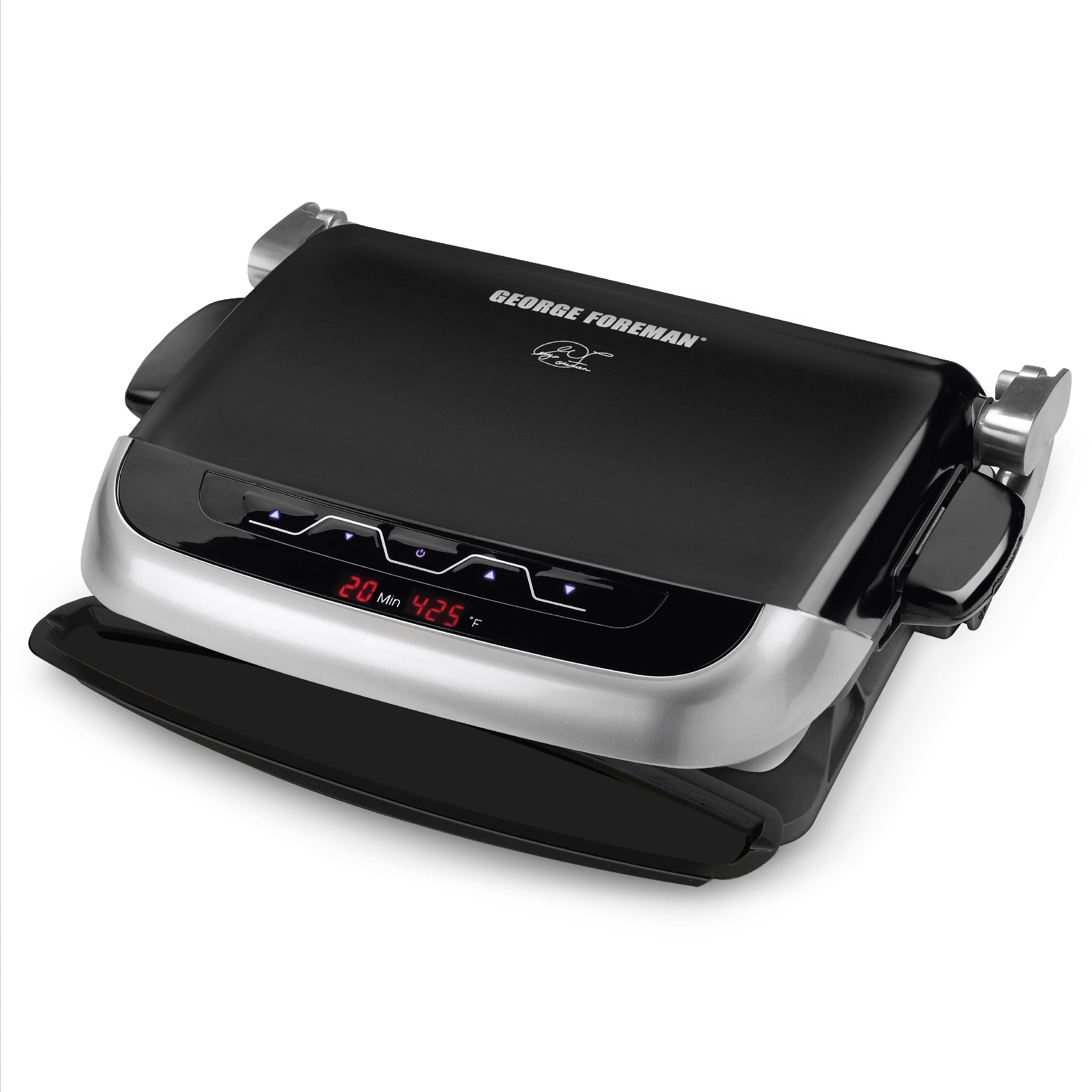 George Foreman Evolve 5-Serving Removable Plate Electric Indoor Grill and  Panini Press, Black, GRP4EMB 