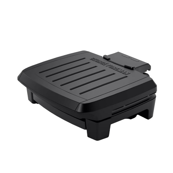 George Foreman Fully Submersible Grill, NEW Dishwasher Safe, Wash the Entire Grill, Easy-to-Clean Nonstick, Black/Grey, 4-Serving