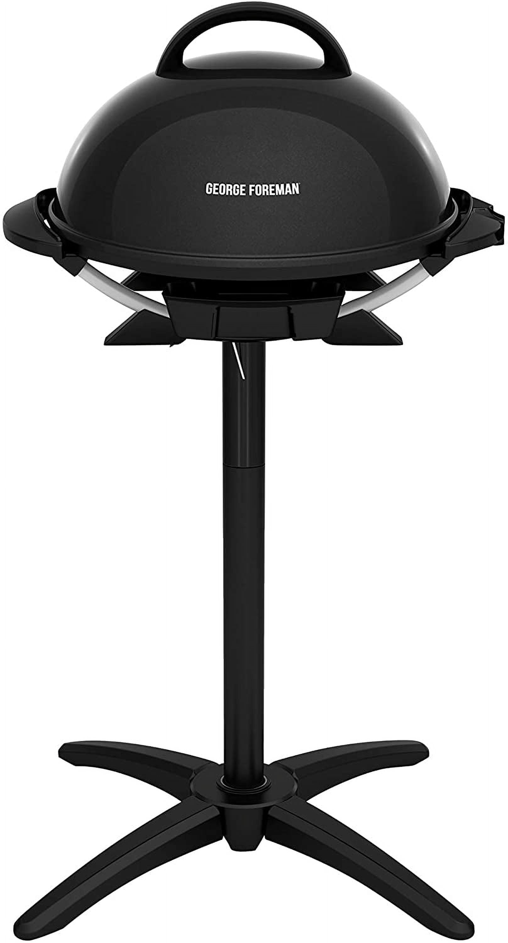 George Foreman Black Electric Indoor/Outdoor Grill with Smoker