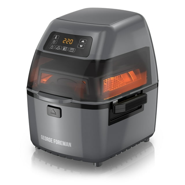 Foreman Twist ?N Crisp Air Fryer, with Baking Rack, Gray