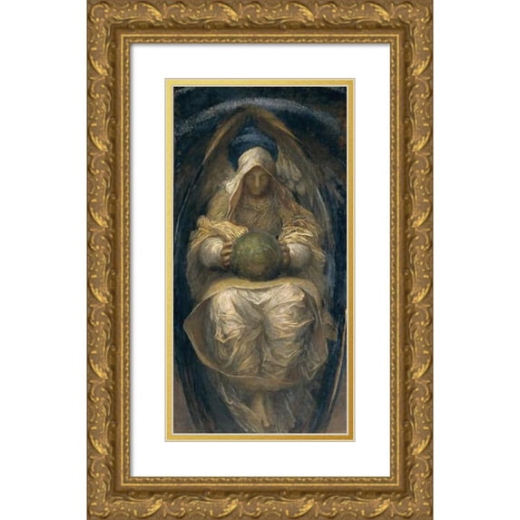 George Frederic Watts 11x18 Gold Ornate Wood Frame and Double Matted Museum Art Print Titled - The All-Pervading (1887)