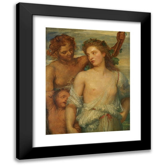 George Frederic Watts 15x18 Black Modern Framed Museum Art Print Titled - A Bacchante