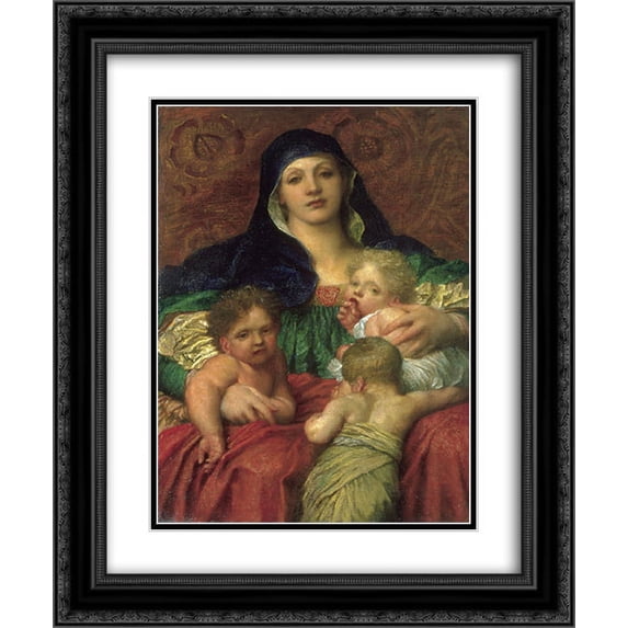 George Frederick Watts 2x Matted 20x24 Black Ornate Framed Art Print 'Charity'