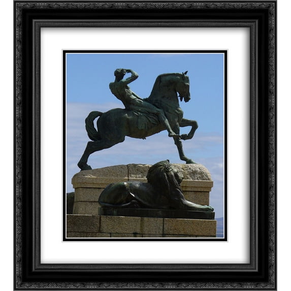 George Frederick Watts 2x Matted 20x24 Black Ornate Framed Art Print 'Energy. Rhodes Memorial'