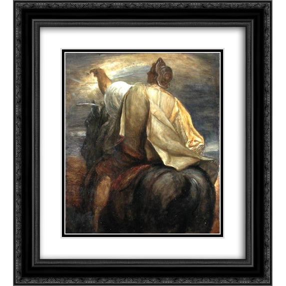 George Frederick Watts 2x Matted 20x24 Black Ornate Framed Art Print 'Horsemen apocalypse rider'